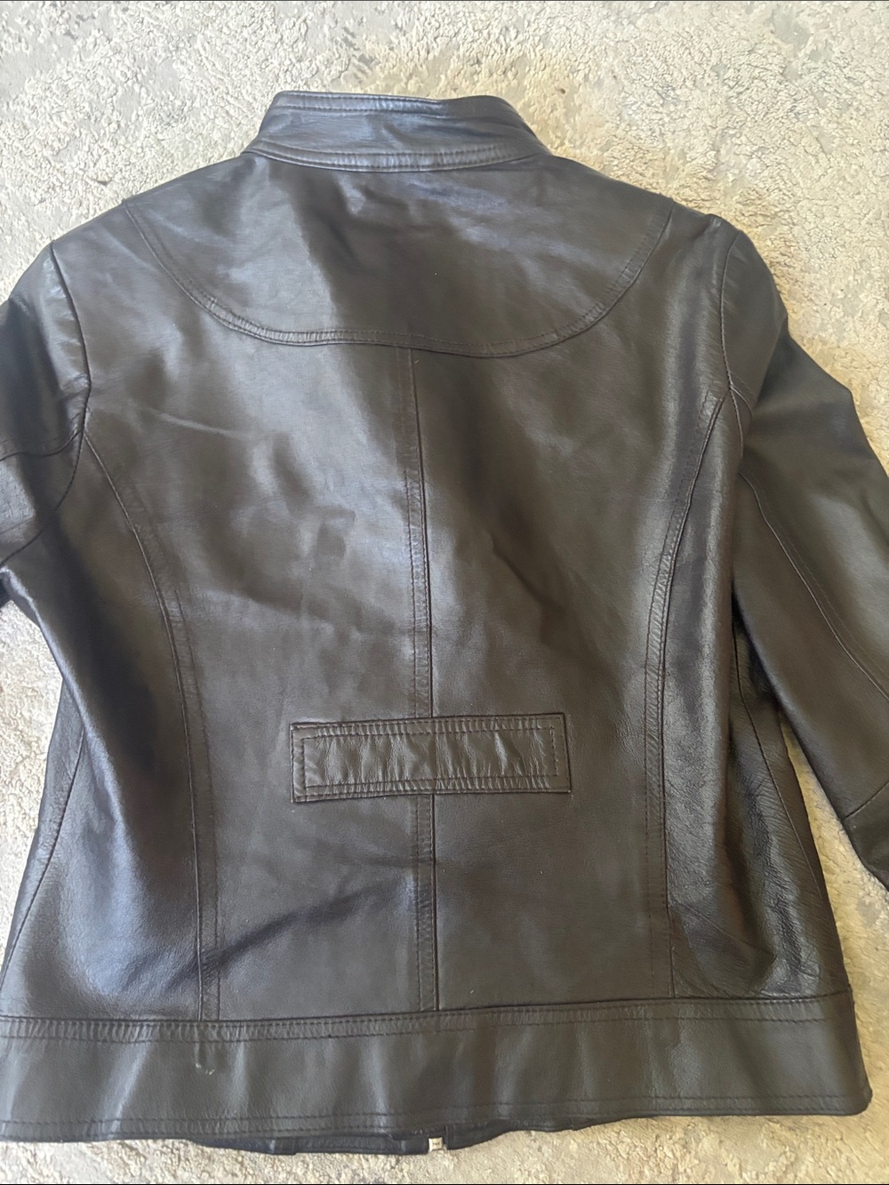 Studio Y Dark Brown Leather Moto Jacket - Picture 6 of 8